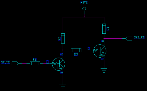 3.3V與5V串口通信電平轉換電路