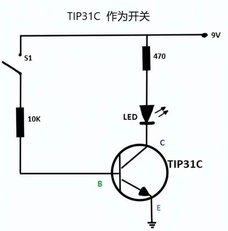 TIP31C三極管晶體管應(yīng)用電路